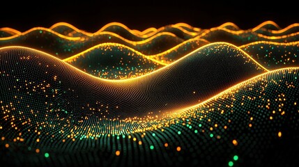 Poster - A captivating wave of light cascading through the darkness illuminating the surrounding space