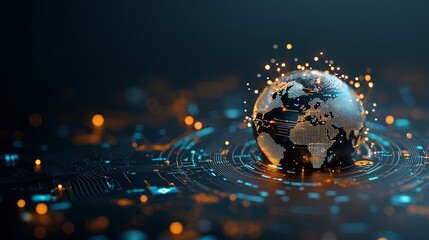 Poster - Global connectivity through technology a visual exploration of the digital world abstract concept modern environment close-up viewpoint