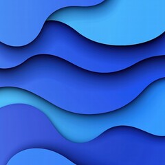 Poster - Fluid and dynamic blue wave pattern creating a stunning visual display with elegance and depth