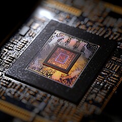 Poster - High-quality image of a cpu chip showcasing advanced technology and precision engineering elements