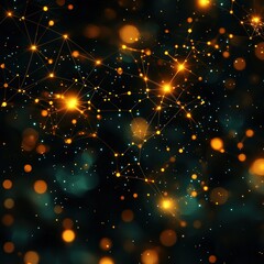Poster - Dark background filled with bright dots of light creating a stunning and mesmerizing visual effect