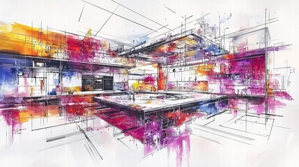 Poster - A stunning colorful abstract painting filled with vivid hues and intricate patterns capturing imagination