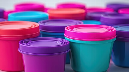Poster - Brightly colored cups gathered together in a fun and cheerful display for entertaining purposes