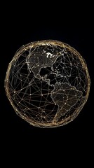 Wall Mural - a network lines shaping the globe, symbolizing eartha??s digital connections