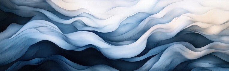 Aufkleber - Soft gradient of pencil strokes creates flowing waves in cool tones depicting a serene oceanic scene