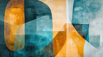 Poster - Soft pencil strokes create an abstract composition featuring warm and cool tones in a harmonious blend