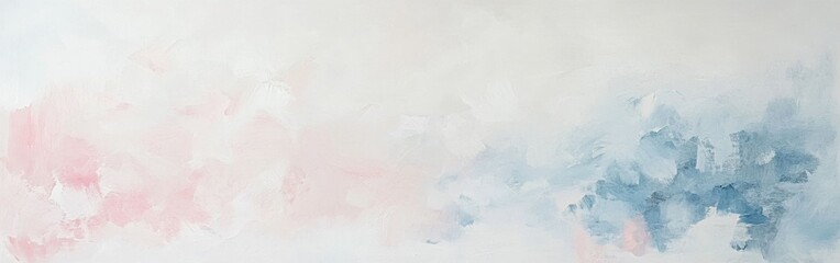 Aufkleber - Soft pastel blue and pink jagged blotches create an abstract background evoking calm and serenity in a peaceful space