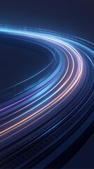 Wall Mural - digital technology curve metal track poster background
