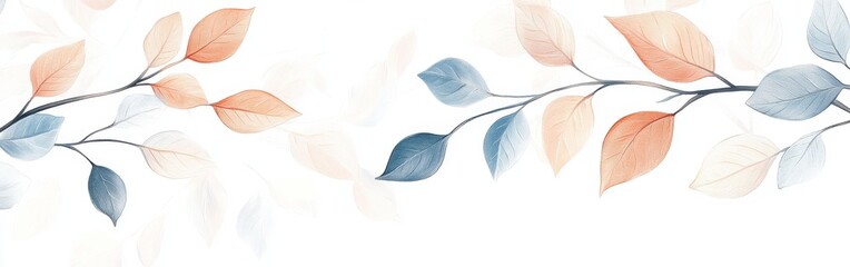 Poster - Pastel-toned branches featuring peach and powder shades create a calming visual experience in a serene setting