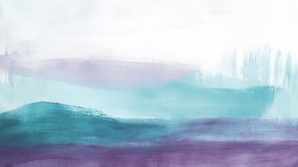 Aufkleber - Minimalist pencil strokes create serene landscapes in soft hues of blue, purple, and white