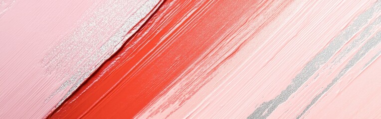 Aufkleber - Minimalist pencil strokes create a serene gradient of muted tones in soft pinks and reds blending seamlessly on a textured surface