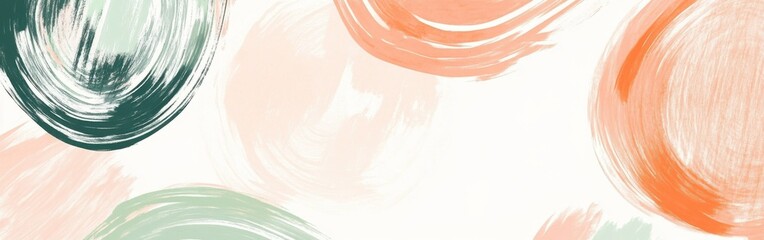 Aufkleber - Minimalist pencil strokes design features circular shapes and soothing colors on a plain background