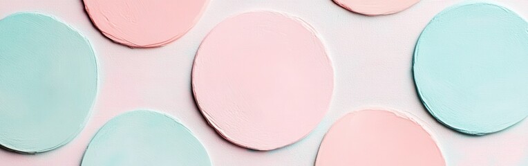 Aufkleber - Soft pastel circles on minimalist backdrop create serene artistic ambiance for modern decor