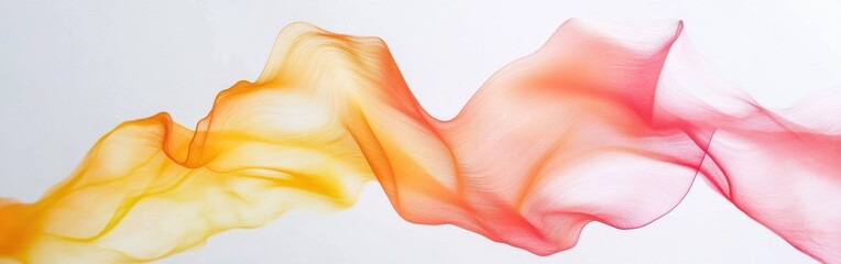 Aufkleber - Exploring the elegance of minimalist abstract design with flowing colors in soft hues of orange and pink