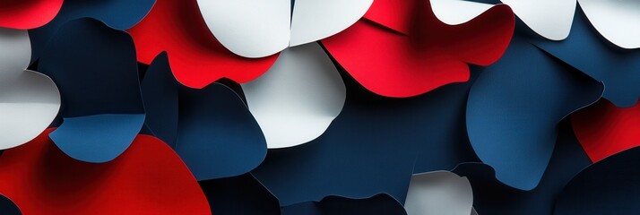 Fototapete - Energetic paper art background with cut out shapes symbolizing social movements and change Generative AI