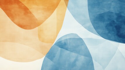 Aufkleber - Overlapping abstract pencil strokes create a harmonious interplay of warm and cool hues in a modern artistic design