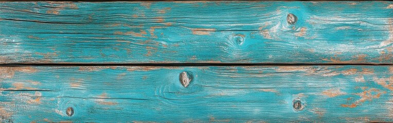 Poster - Weathered teal wooden texture background showcasing natural imperfections and rustic charm