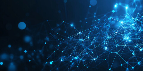 Fototapete - Abstract connection dots. Technology background. Network connection structure. Plexus effect. 3d