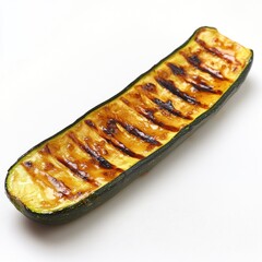 Poster - Delicious grilled zucchini slice with golden char marks served in a simple setting