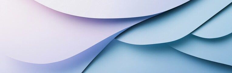 Poster - Minimalist geometric design showcasing soft light and gentle curves at dawn in a serene space