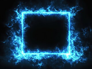 Poster - electric blue frame with sparkling light effects designed for modern backgrounds and creative projec