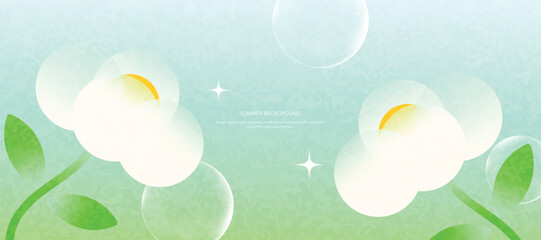Wall Mural - spring season botanical art background vector. natural hand drawn pattern design with cute flowers, 