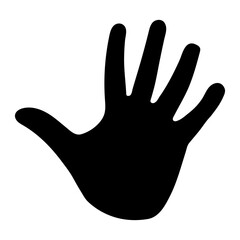 Poster - Sleek Black Open Hand Friendly Gesture in Simple Silhouette