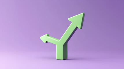 Poster - 3d green arrow growing up icon. minimal cartoon success green arrow up soaring finances icon isolate