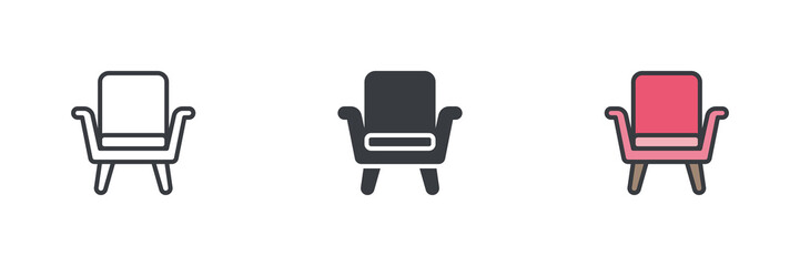 Poster - Armchair different style icon set