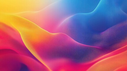 Poster - Vibrant Gradient Background with Mesh Texture and Colorful Lines