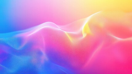 Poster - Bright Gradient Mesh Background with Colorful Flowing Lines