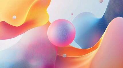 Poster - Abstract Digital Background with Colorful Shapes and Fluid Lines