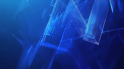 Poster - Dynamic Abstract Geometric Lines and Shapes in Blue Background