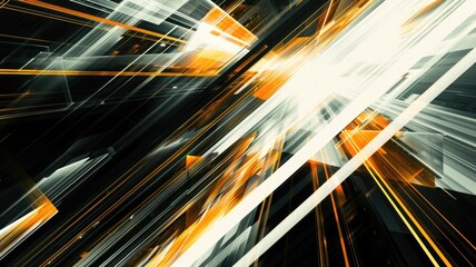 Poster - This vibrant abstract image showcases dynamic lines in motion, blending bright colors with contrasting shadows. Perfect for modern designs and creative projects.