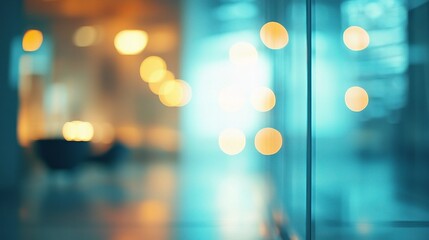 Poster - Blurred Background of an Event Exhibition Hall with Bright Lights