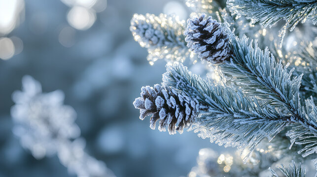 Beauty of Icy Crystals, Resilience, and Winter Harmony