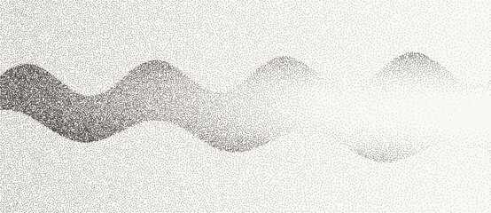 Poster - Abstract art geometric background with dots. Optical illusion with waves and transition.