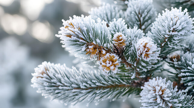 Beauty of Icy Crystals, Resilience, and Winter Harmony