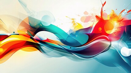 Poster - Colorful Abstract Design with Dynamic Fluid Lines and Shapes