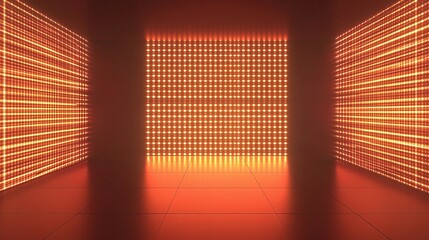Poster - Illuminated Business Background with LED Light Blocks and Lines