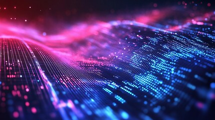 Poster - Abstract Technology Background with Glowing Lines and Patterns