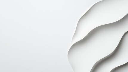 Poster - Abstract White Paper Texture with Layered Wavy Cutouts