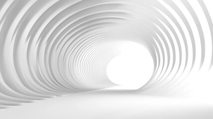 Poster - Abstract White Tunnel with Circular Shapes and Bright Luminous Effect