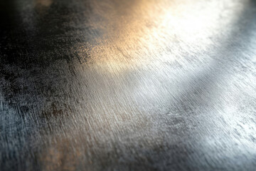 Poster - Brushed metal surface texture with subtle light reflection, showing a sleek and industrial aesthetic.