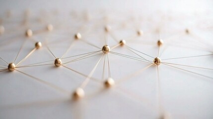 Poster - 3D Abstract Background with Connected Lines and Nodes for Design