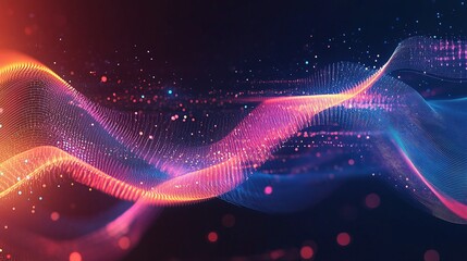 Poster - Abstract Flowing Lines Design with Colorful Data Visualization Elements