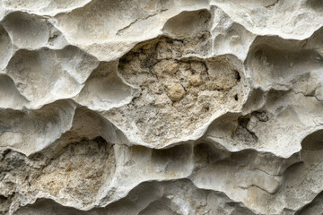 Poster - Eroded stone surface with irregular texture and deep crevices, showing signs of weathering and age.