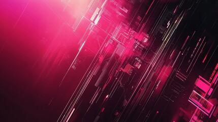Poster - Vibrant Abstract Digital Background with Lines and Color Blend