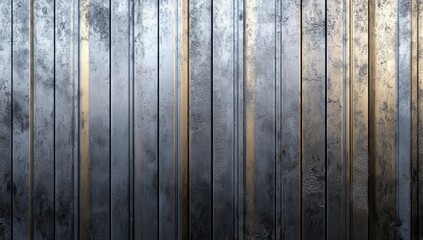 Poster - Textured Metallic Surface with Vertical Stripes and Reflections of Light for Abstract Background and Design Use in Modern Projects