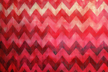 Poster - Red and pink chevron pattern with a textured, watercolor effect.